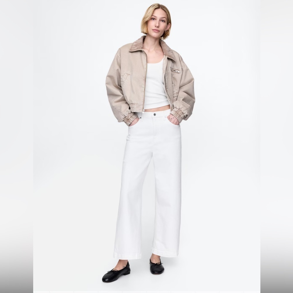 Gap High Rise Wide Leg White Jeans 6/26r